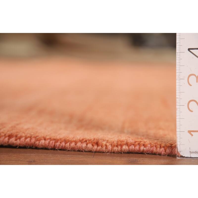 Orange Modern Gabbeh Oriental Area Rug Handmade Wool Carpet - 6'6" x 9'9"