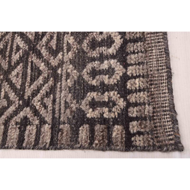 ECARPETGALLERY Hand-knotted Looma Charcoal Wool Rug - 8'0 x 10'2