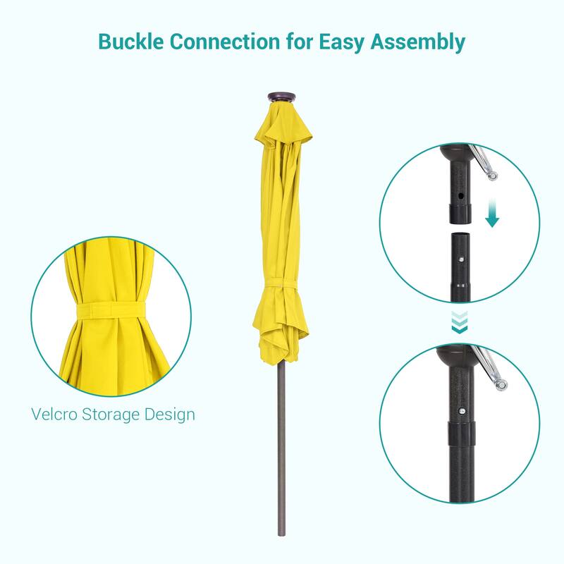 BONOSUKI 7.5ft LED Patio Umbrella Table Umbrellas,with Tilt and Crank