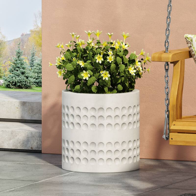 Handmade Round Planter, Unique dot Design for holding flowers herbs