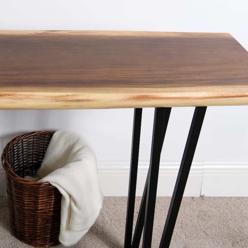 Natural Wood Rectangle Coffee Console Table