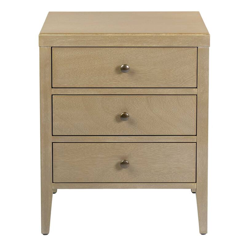 East at Main Painted Acacia Wood 3-Drawer Nightstand - Wheat