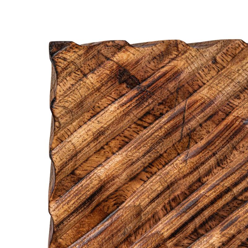 Hand-Carved Mango Wood Nesting Boxes, Set of 2 - 10.0"L x 8.0"W x 4.0"H