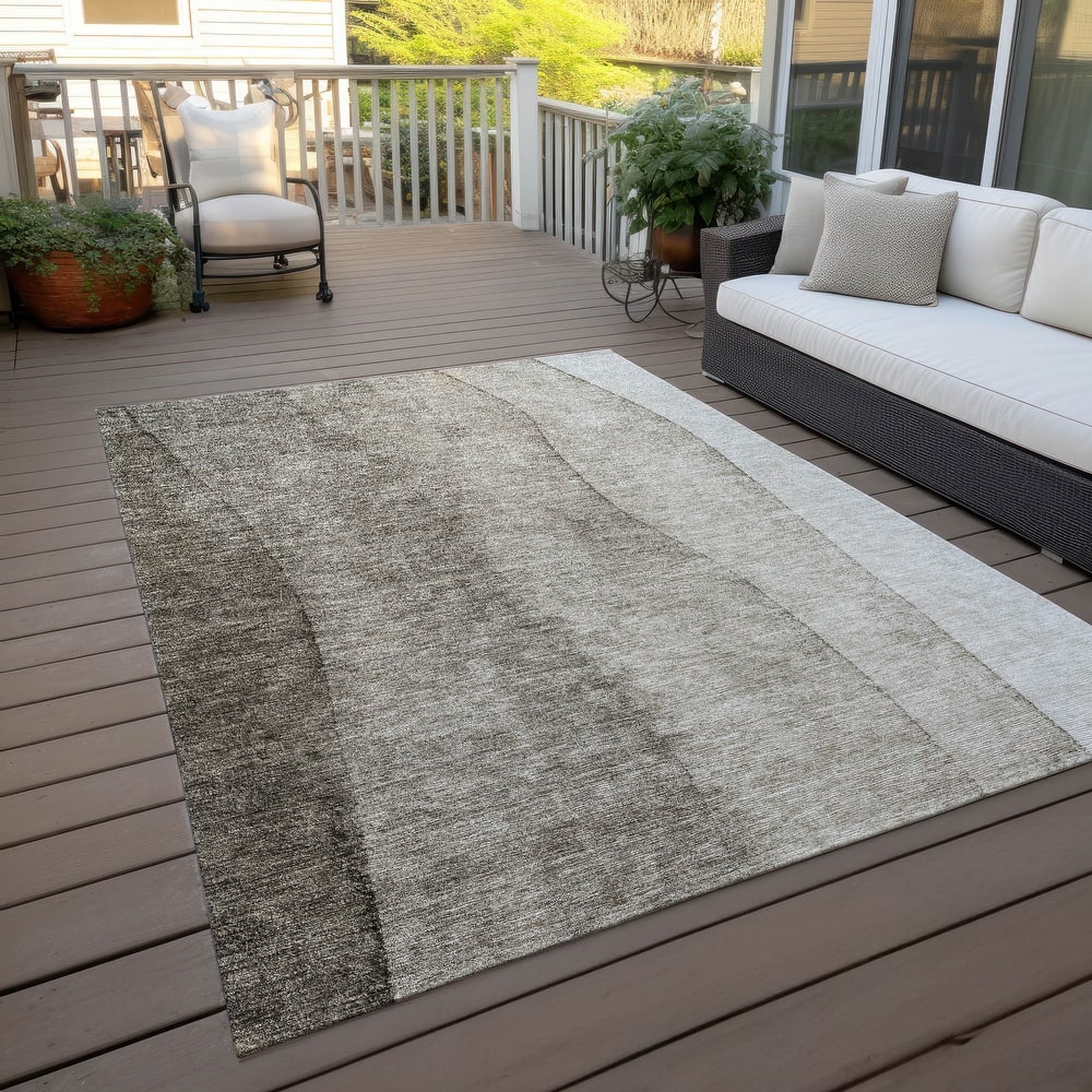 Machine Washable Indoor/ Outdoor Chantille Modern Horizon Rug