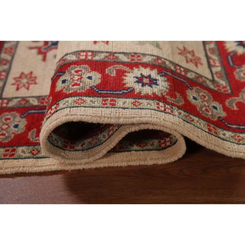 Kazak Accent Rug Hand-Knotted Wool Carpet - 2'11" x 4'3"