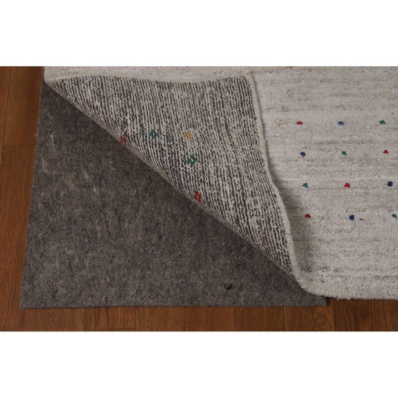 Hand Knotted Oriental 100% Wool Carpet Tribal Tribal Beige & Ivories Gabbeh Area Rug - 12' 2'' X 8' 11''