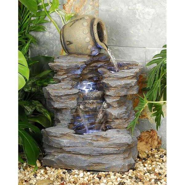 slide 2 of 7, Design Toscano Spilling Jug Cascading Garden Fountain