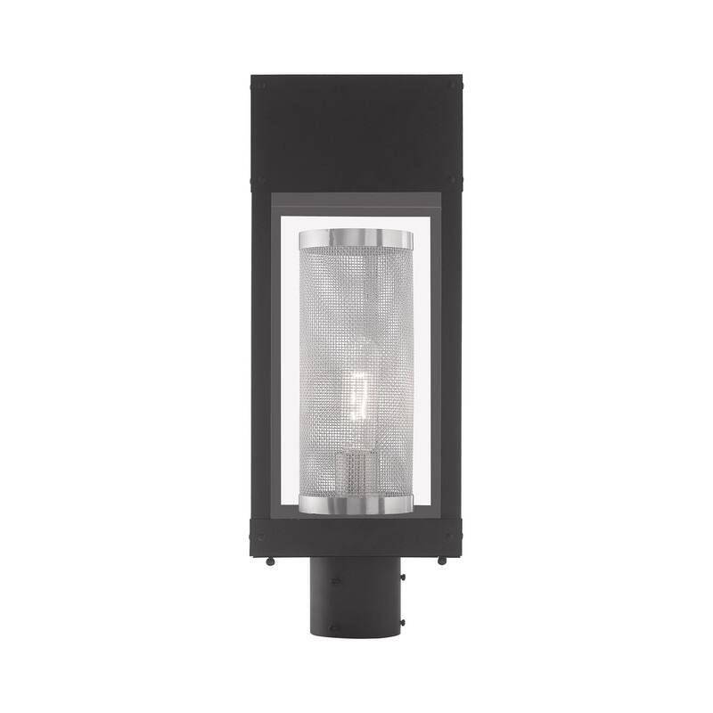 Livex Lighting 1-Light Black Outdoor Post Top Lantern, 20763-04 - 8"L x 7"W x 19"H