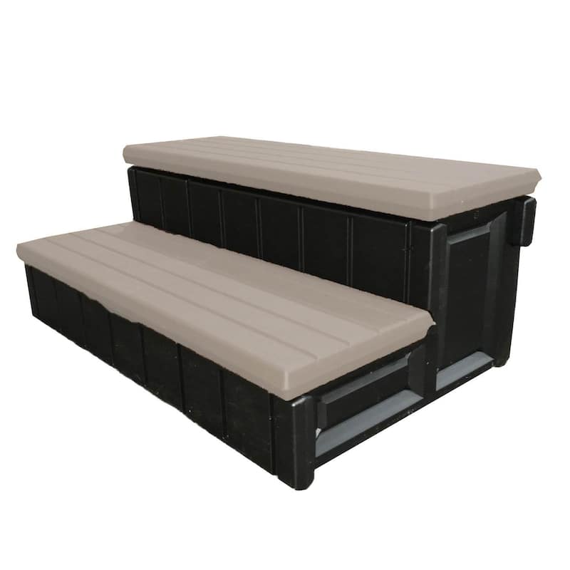 Confer Plastics Leisure Accents Deluxe Spa Step, 36" W Hot Tub Stairs,Portobello - 36 x 24 x 14 inches