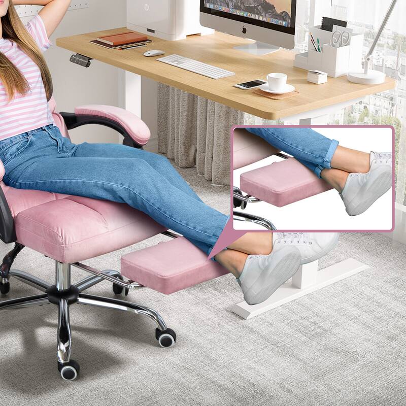 AVAWING Velvet Executive Chair Ergonomic Office Chair with Footrest