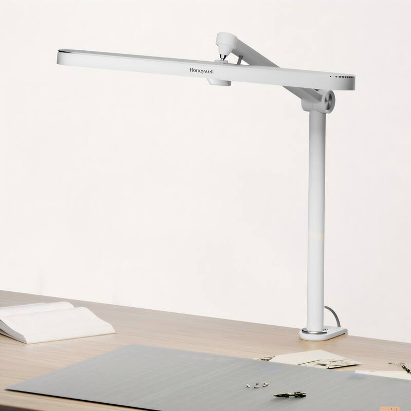 Honeywell Clamp Eye Caring LED Desk Lamp 1300LM, 4000K Stepless Dimming,Full Metal Desk Lamps for Home Office Work Study