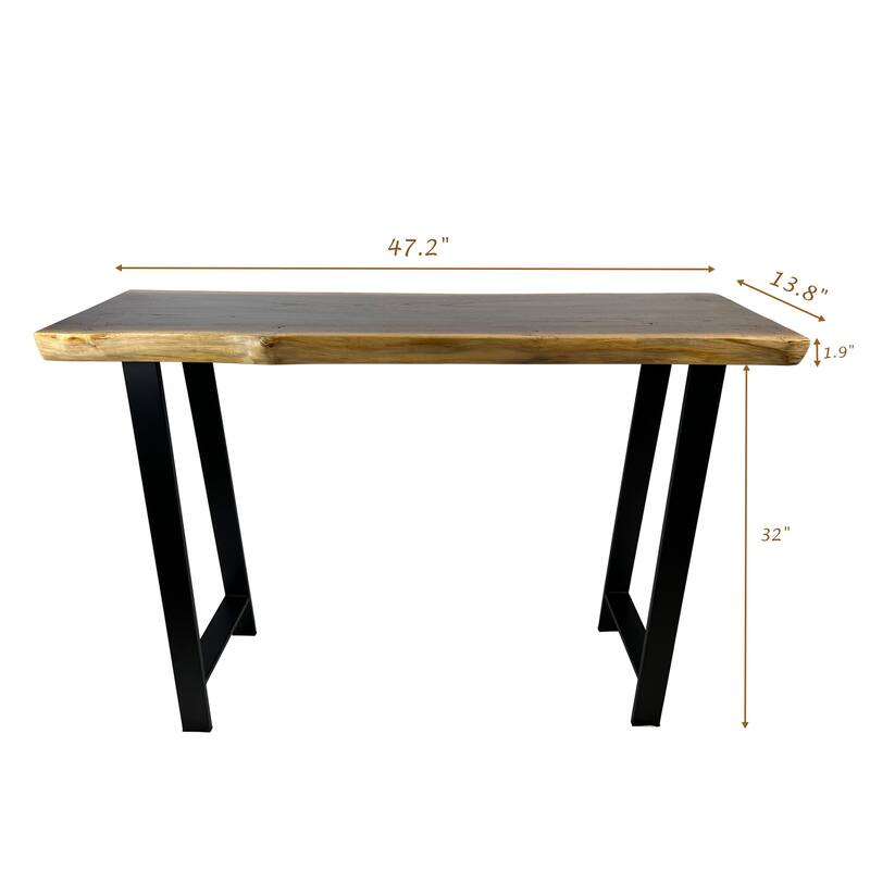 Live Edge Teak Console Table Handmade Farmhouse Table Entry Table