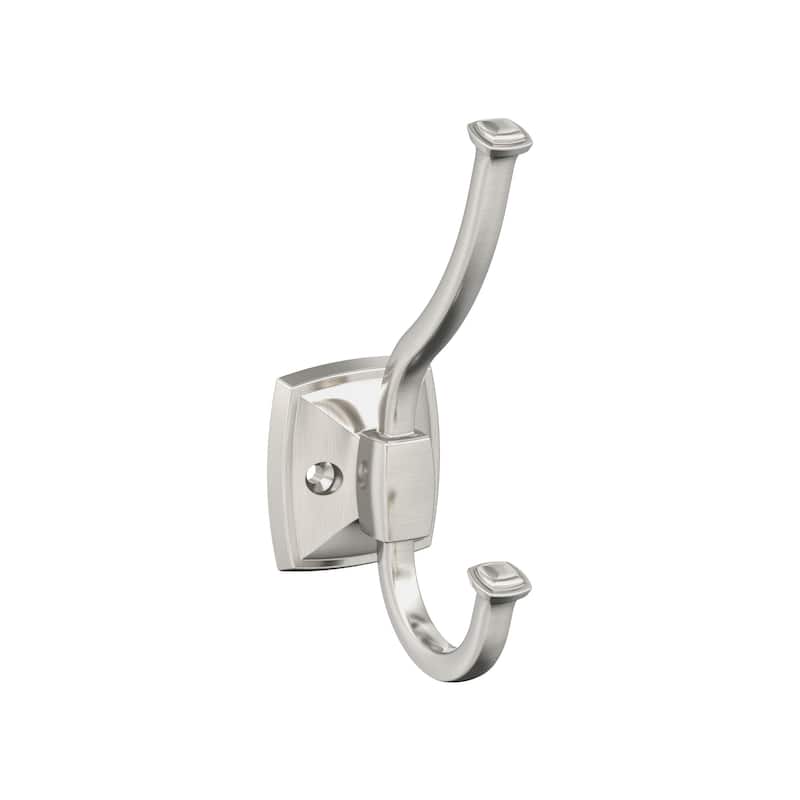 Amerock Kinsale Double Prong Decorative Wall Hook - Satin Nickel