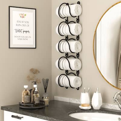 Wallniture Boto Towel Rack, Rustic Wall Decor Bathroom Organizer (Set of 5)