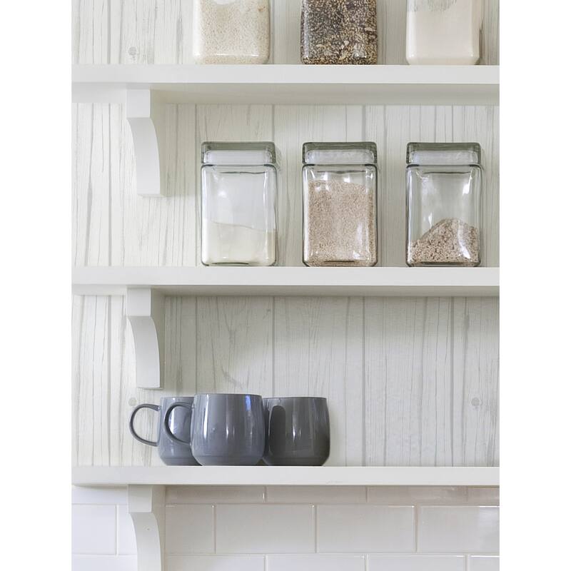 White Barnwood Peel & Stick Wallpaper - 20.5-in x 16.5-ft