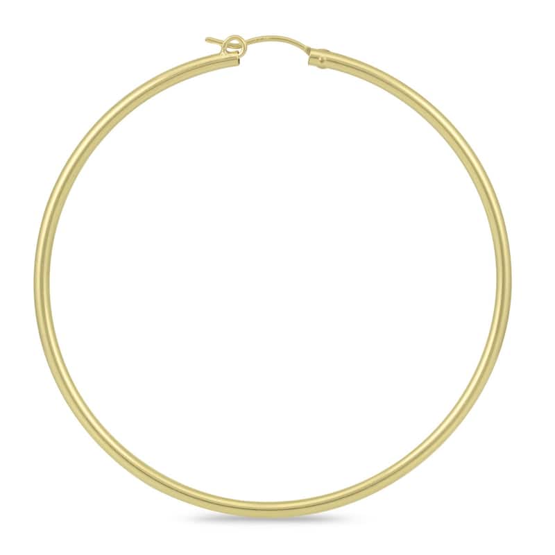 Marquee Jewels 14k Yellow Gold 62-millimeter Filled Hoop Earrings