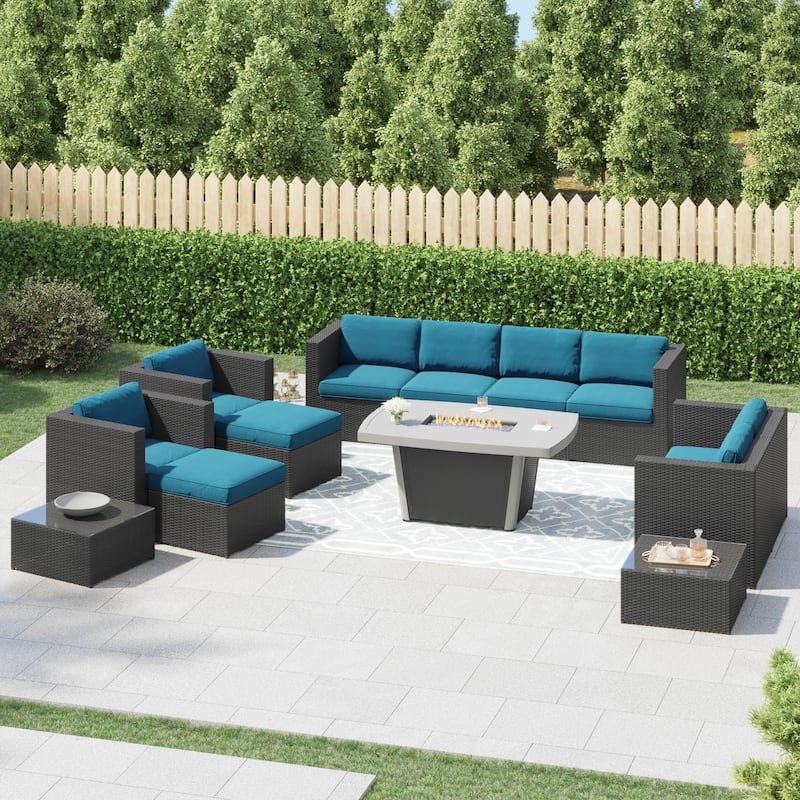 Corvus Xavier 13-piece Sectional Wicker Patio Sofa Set
