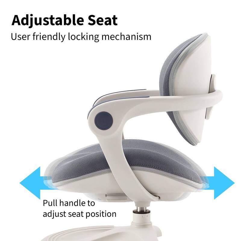 Ergonomic Kids Desk Chair with Rotating Footrest | Growing Office Chair with Adjustable Seat and Lumbar Support