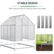 preview thumbnail 5 of 15, Outsunny Aluminum Greenhouse Polycarbonate Walk-in Garden Greenhouse Kit with Adjustable Roof Vent, Rain Gutter and Sliding Door