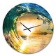 preview thumbnail 2 of 8, Designart 'Colored Ocean Waves Falling Down II' Modern Seashore Wall CLock