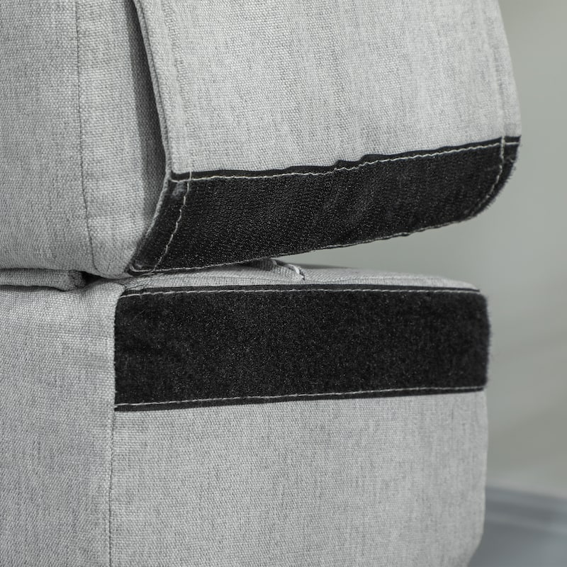 HOMCOM Folding Sofa Bed, Sleeper Chair with Pillow, Modern Linen Convertible Chair Bed, Fold Out Floor Futon Couch