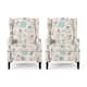 Option Light Beige with Blue Floral + Dark Brown