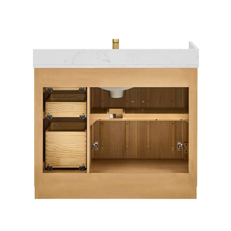 Jakarta Bath Vanity with Quartz Stone Top without Mirror