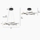 preview thumbnail 5 of 5, Modern Contemporary 10-Light LED Black Gold Chandelier Pendant Lights for Dining Room - 28" D x 6" H