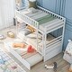 preview thumbnail 3 of 7, White Twin Bunk Beds for Kids with Safety Rail and Movable Trundle Bed