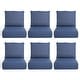 preview thumbnail 32 of 103, Pocassy 22"x24"x6" Thick Cushions Pillows Indoor & Outdoor Cushion 6 Set Seat & Back Cushion - Blue Cushion