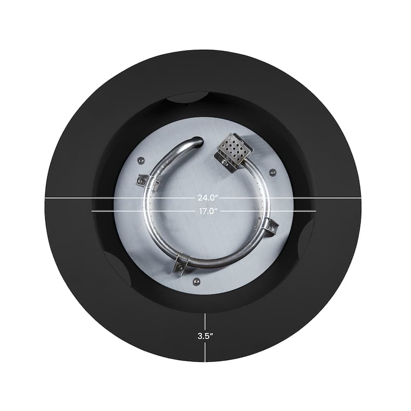 Aegean 24" Round Propane Fire Table in Black by Real Flame