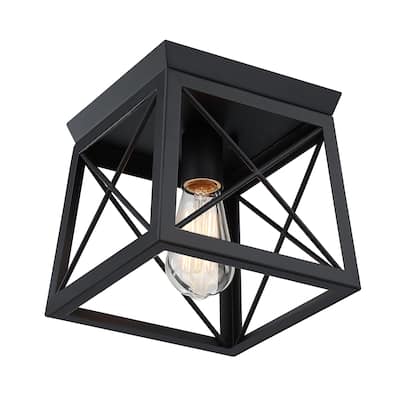 Mousse 8 in. W. 1-Light Flush Mount with Matte Black Finish - Matte Black