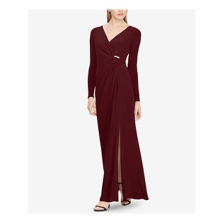 ralph lauren shirred jersey gown