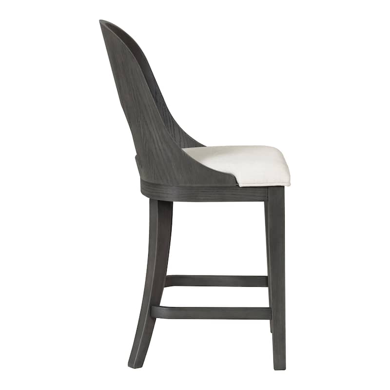 Furniture of America Piez Modern Solid Wood Curved Back Counter Height Chairs (Set of 2)