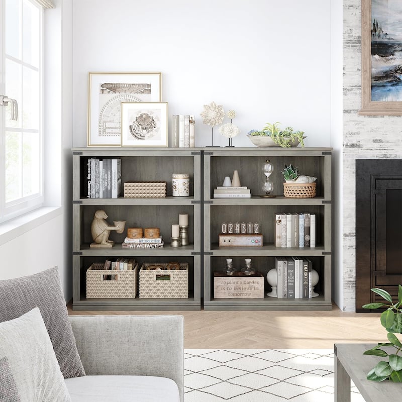 3 Tier Bookcase, Freestanding Wooden Bookshelf Storage Organizer Display Shelf