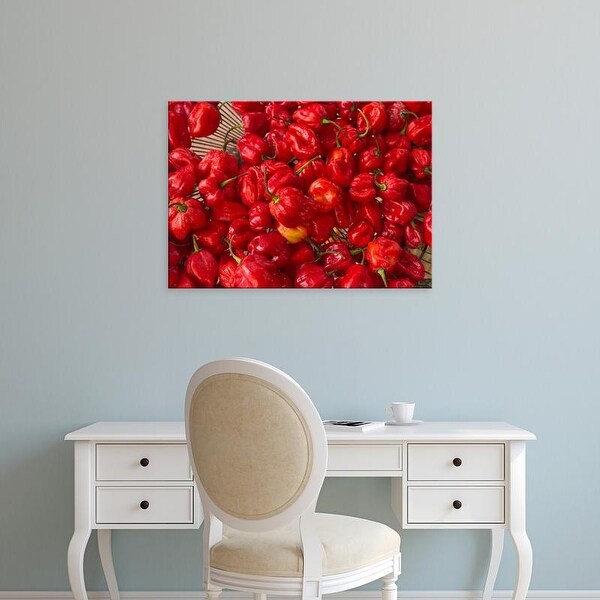 Easy Art Prints William Sutton's 'Red Peppers At The Saturday Market' Premium Canvas Art
