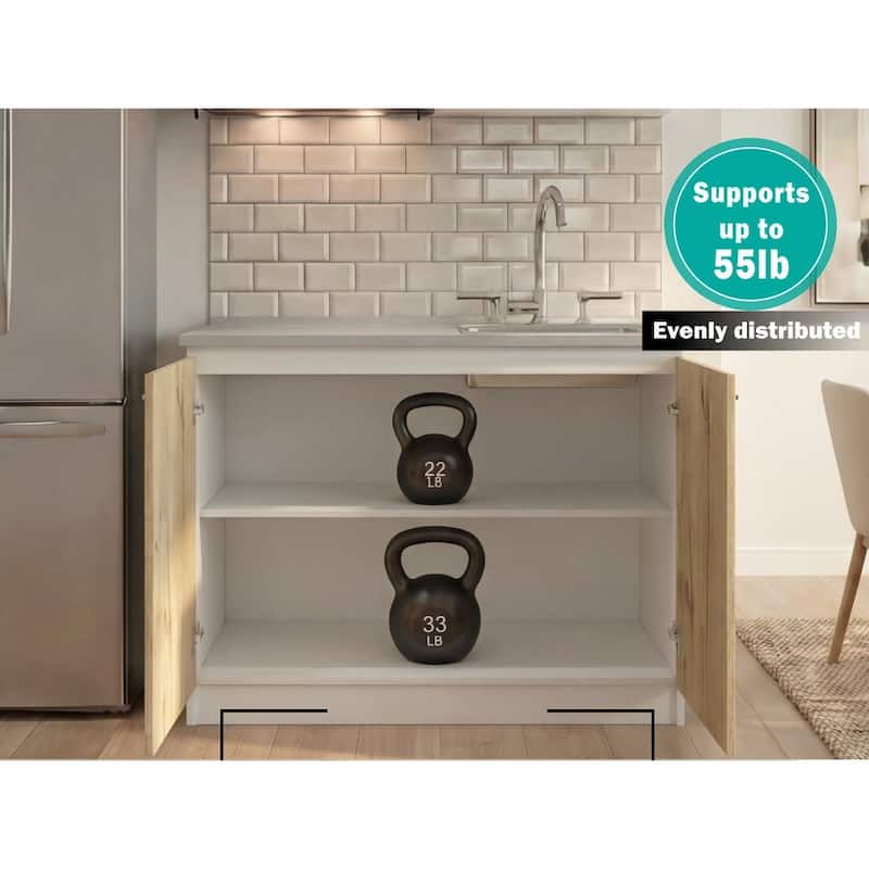 TUHOME Napoles Utility Sink Cabinet with Integrated Steel Sink