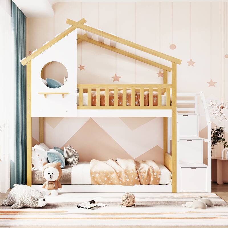 Twin-Over-Twin Bunk Bed - White
