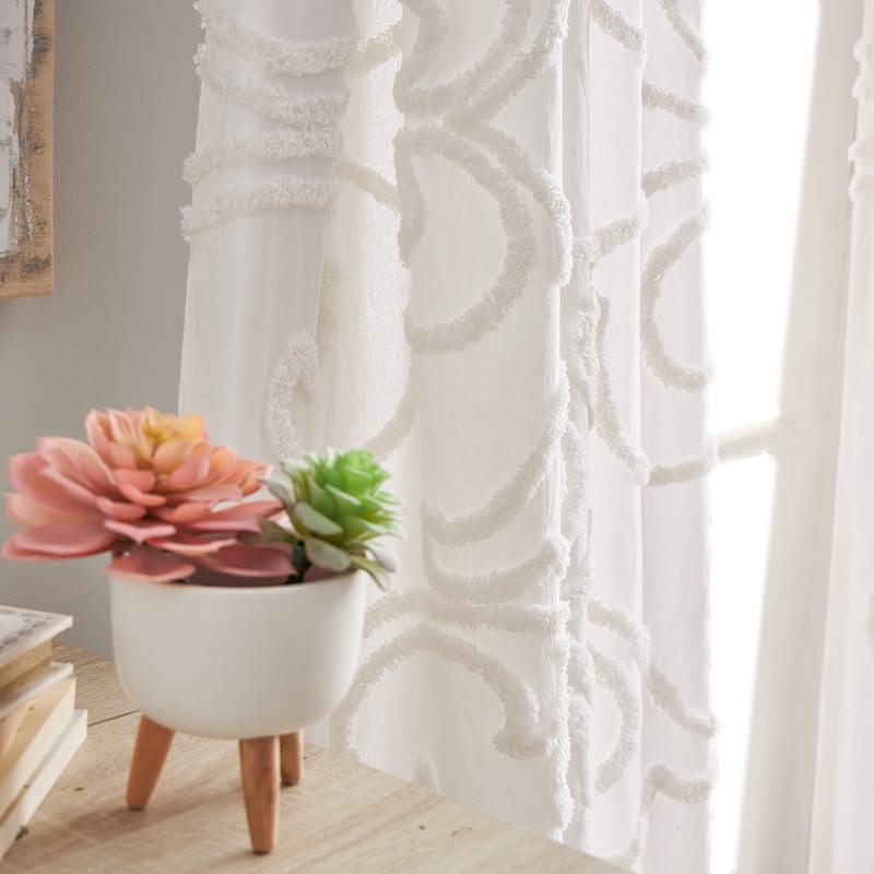 Gates Tufted Chenille Poletop Curtain Panel Pair