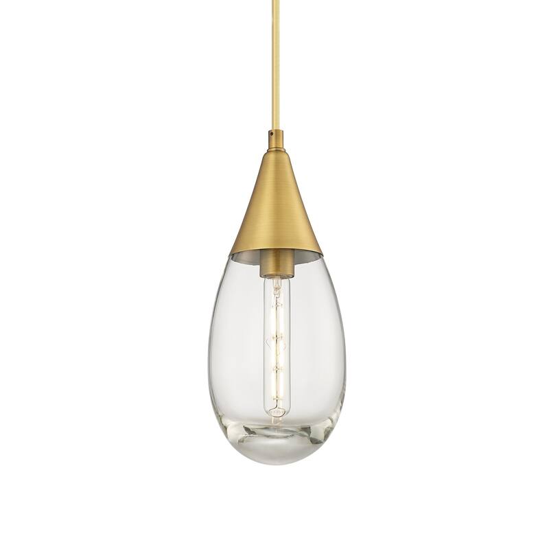 Innovations Lighting 450-1P-15-6 Malone Pendant Malone 6" Wide Mini - Brushed Brass / Clear