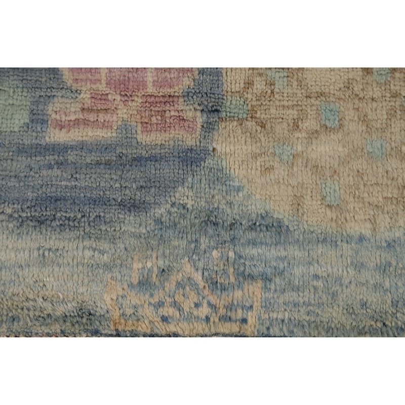 Hand Knotted Oriental 100% Wool Carpet Traditional Floral Beige & Ivories Art Deco Area Rug - 13' 5'' X 9' 8''