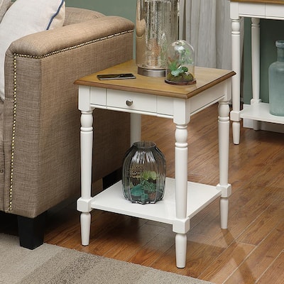 End Table with Drawer and Shelf, Traditional Side Table with Storage Drawer and Open Shelf for Living Room Use - 18