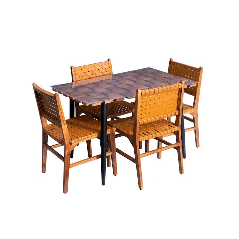 Carolina Living Waverly Dining Table - Honey Gold/Black