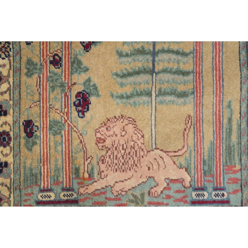 Hand Knotted Oriental 100% Wool Carpet Transitional Geometric Multi-Colored Anatolian Runner Rug - 9' 6'' X 3' 4''