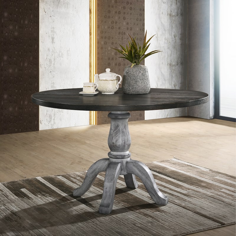 5 Piece Round Dining Pedestal Table Furniture with 4 Upholstered Chairs
