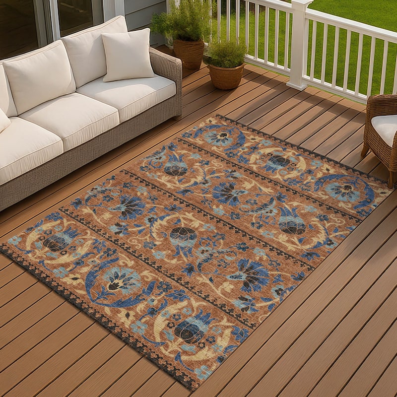 Machine Washable Indoor/ Outdoor Global Alix Chantille Rug