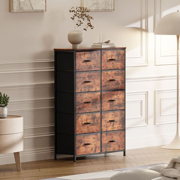 10-Drawer Dresser, Fabric Storage Tower with 10 Drawers, Sturdy Metal Frame  - Bed Bath & Beyond - 40127135