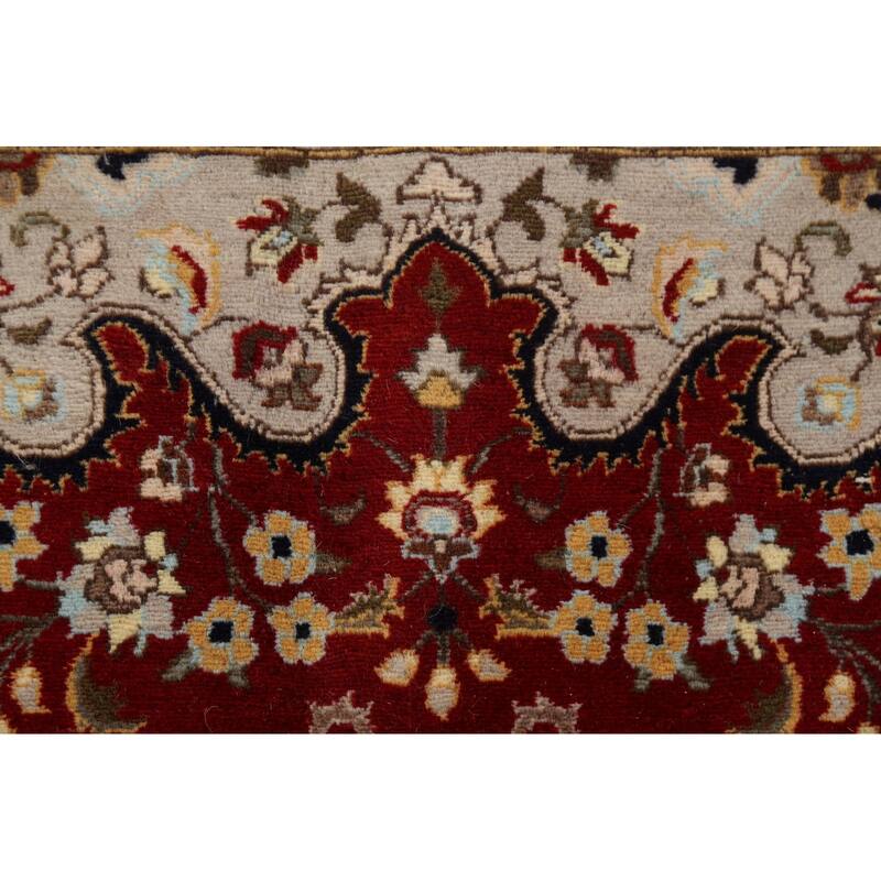 Vegetable Dye Nain Persian Area Rug Hand-knotted Large Wool Carpet - 12'1" x 19'1"