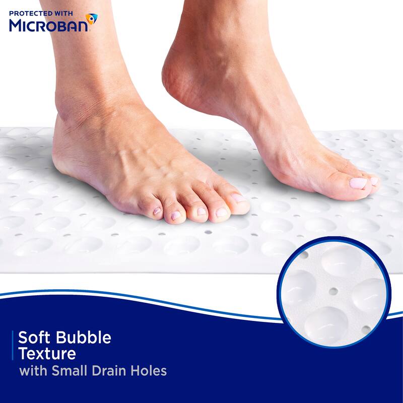Kenney Microban Protected Bubble Bath Mat, 26.75" L x 14.5" W