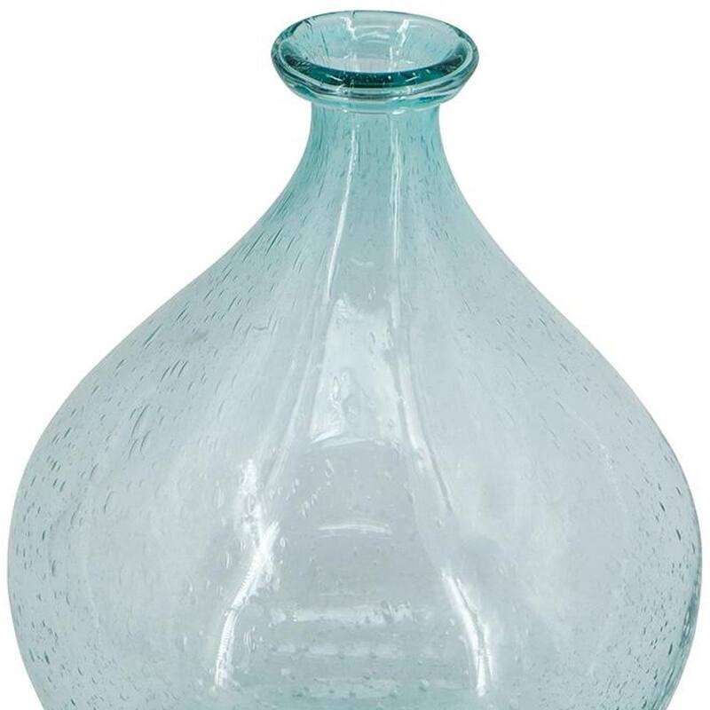 10" Aqua Bubble Glass Round Table Vase - 7.90